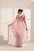 Baby Pink Crush Silk Saree with Golden Lace