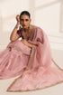 Baby Pink Crush Silk Saree with Golden Lace