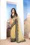 Chic Yellow and Black Georgette Saree with Modern Chessboard Print