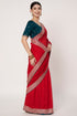 Premium Red Georgette Saree with Silver Embroidery