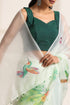 Light Green Organza Printed Saree with Tropical Bird Design