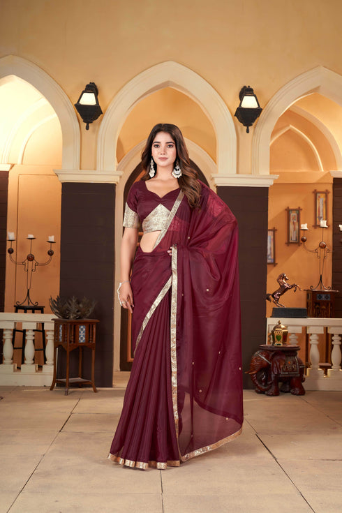 Discover the Beauty of Wine Sarees