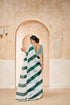 Stylish Green and White Geometric Pattern Saree