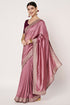 Pink Silk Saree with Heavy Embroidered Border