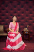 Stylish Pink and White Geometric Pattern Saree
