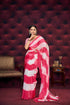 Stylish Pink and White Geometric Pattern Saree