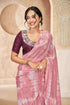 Rani Pink mirror work with Baby Pink Blouse