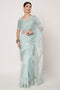 Sky Blue Net Saree with Sequin Embroidery