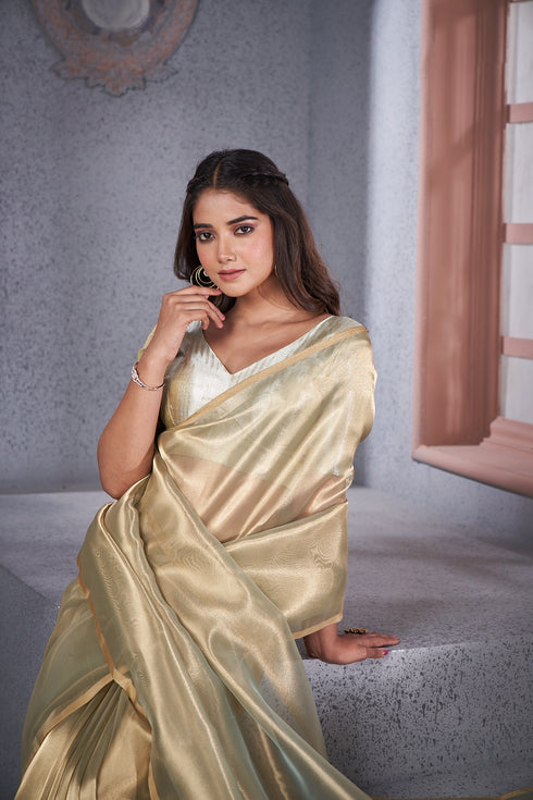 Banaras Silk Light Green Blouse