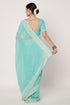 Sea Blue Georgette Saree with Sequin Embroidery