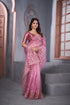 Elegant Crystal Fabric Saree with Intricate Mirror Work