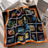 Klishaaart Women Black Abstract Multi Motif Satin Silk scarf