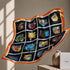 Klishaaart Women Black Abstract Multi Motif Satin Silk scarf