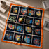 Klishaaart Women Black Abstract Multi Motif Satin Silk scarf