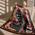 Klishaaart Women Navy Blue Equestrian Print Satin Silk Scarf