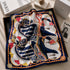 Klishaaart Women Navy Blue Equestrian Print Satin Silk Scarf