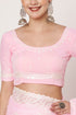 White Embroidered & Sequin Work Baby Pink Georgette Saree