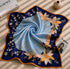 Klishaaart Women Blue Floral Print Satin Silk Scarf – Elegant Designer Luxury Square Scarf