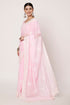 White Embroidered & Sequin Work Baby Pink Georgette Saree