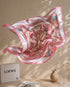 Klishaaart Women Pink Baroque Print Satin Silk Scarf – Elegant Luxury Designer Square Scarf