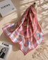 Klishaaart Women Pink Baroque Print Satin Silk Scarf – Elegant Luxury Designer Square Scarf