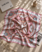 Klishaaart Women Pink Baroque Print Satin Silk Scarf – Elegant Luxury Designer Square Scarf