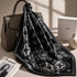 Klishaaart Women Black Paisley Print Satin Silk Scarf – Elegant Designer Square Scarf