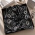Klishaaart Women Black Paisley Print Satin Silk Scarf – Elegant Designer Square Scarf