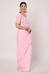 Mirror & Swarovski Work Baby Pink Georgette Saree