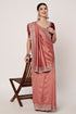 Rust Vichitra Silk Saree with Embroidery & Siroski Work