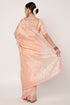 Peach Organza Saree with Embroidery, Jarkan & Mirror Work