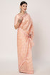 Peach Organza Saree with Embroidery, Jarkan & Mirror Work