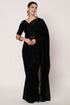 Black Georgette Saree with Embroidery & Siroski Work