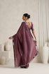 Wine Berry Mirror Handwork Saree with Mirrior work Silk Blouse