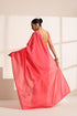 Peach Pink and Orange Silk Saree