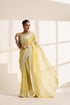 Light Yellow Chiffon Saree with Silver Embroidery Work