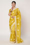 Yellow Gold Crush Saree with Embroidery & Hand Work