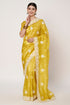 Yellow Gold Crush Saree with Embroidery & Hand Work