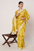 Yellow Gold Crush Saree with Embroidery & Hand Work