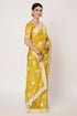 Yellow Gold Crush Saree with Embroidery & Hand Work