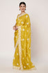 Yellow Gold Crush Saree with Embroidery & Hand Work