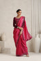 Brick Red Mirror Handwork Saree with Mirrior work Silk Blouse