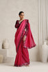 Brick Red Mirror Handwork Saree with Mirrior work Silk Blouse