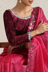 Brick Red Mirror Handwork Saree with Mirrior work Silk Blouse