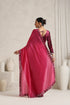 Brick Red Mirror Handwork Saree with Mirrior work Silk Blouse