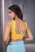 Yellow Plain sleeveless Blouse