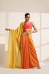 Yellow and Pink Silk Saree with Contrast Pink Blouse
