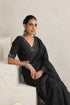Black Mirror Handwork Saree with Mirrior work Silk Blouse