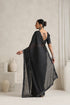 Black Mirror Handwork Saree with Mirrior work Silk Blouse