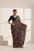 Black Georgette Embroidered Saree for Women